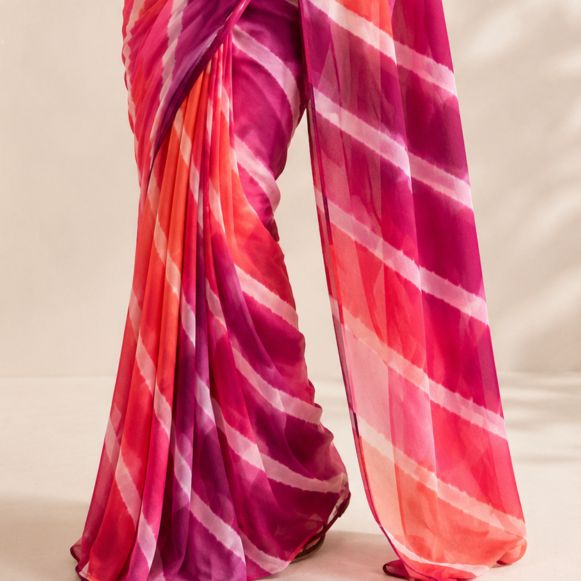 Satrangi Leheriya Saree